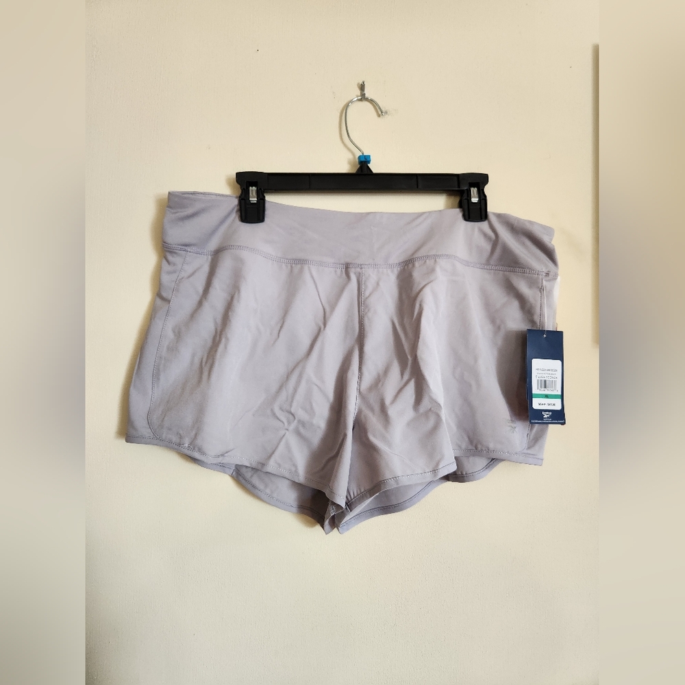Reebok Bravo Vector athletic shorts silver grey XL NWT